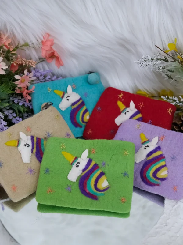 Handmade Felted Unicorn Purse