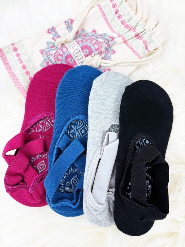 Yoga Socks for Women — Non-Slip Grips & Straps