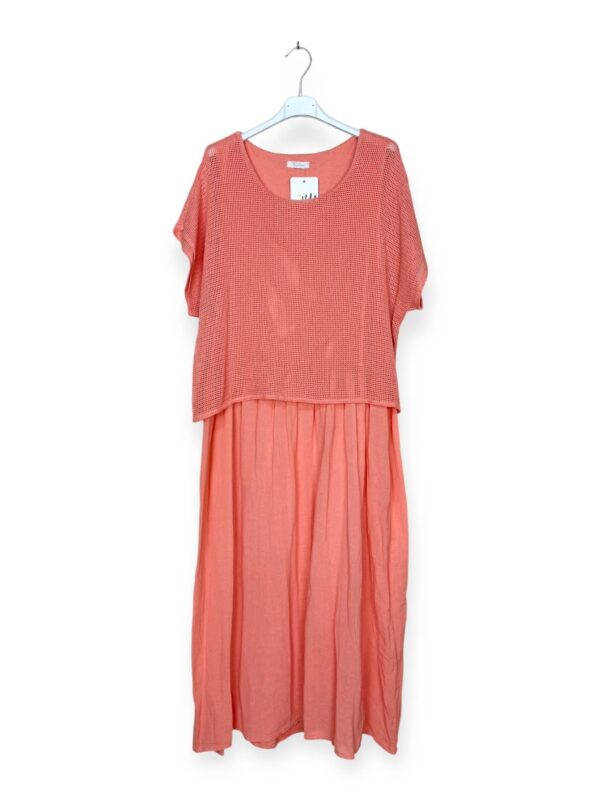 Long Dress with Knit Overlay