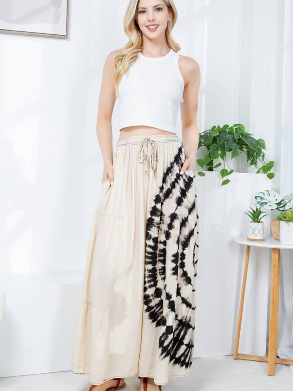 Rayon Wide-Leg Tiered Pant