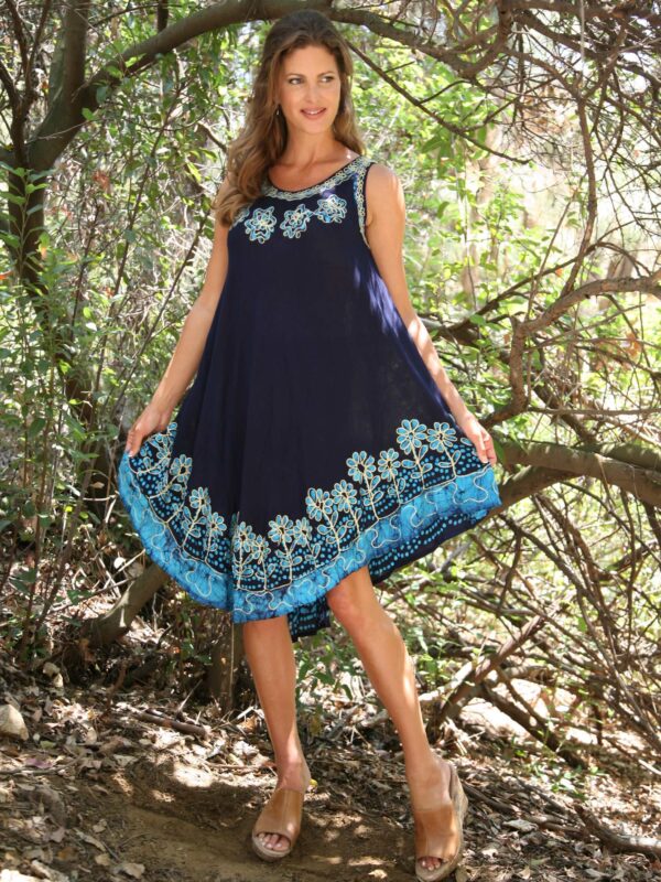 Floral Tank Coverup Embroidered One Size Dress