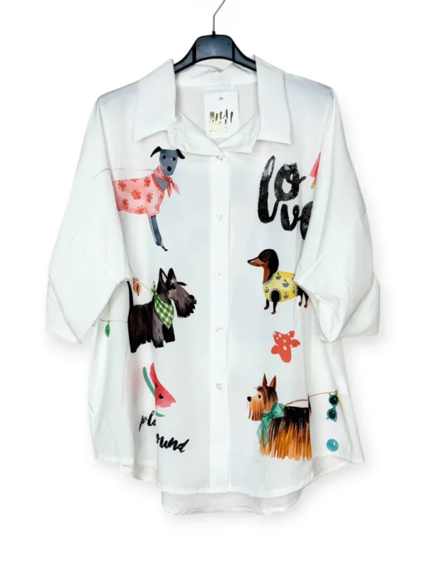 Patterned Blouse — Love Dogs